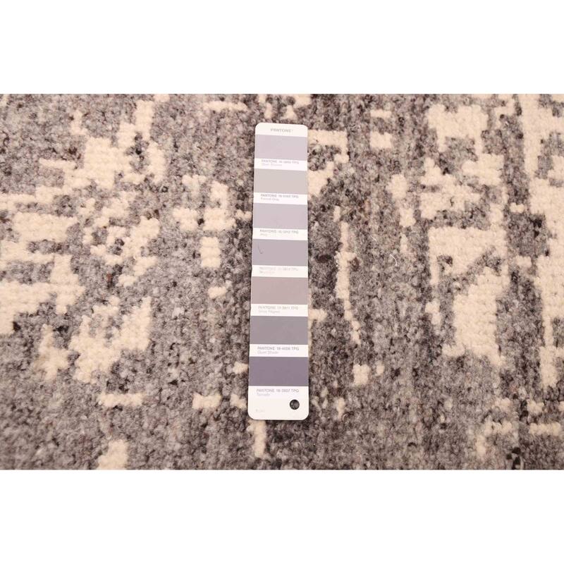 ECARPETGALLERY Hand-knotted Elysian Dark Grey Wool Rug - 7'11 x 9'11