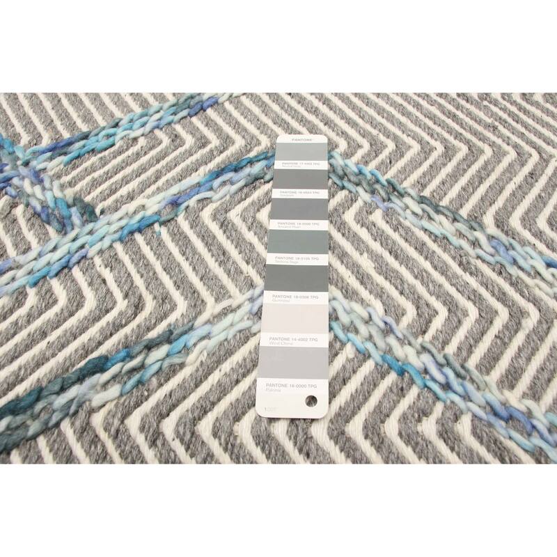 ECARPETGALLERY Braid weave Sienna Grey Wool Rug - 5'0 x 7'11