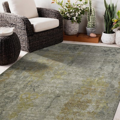 Dazzle Marsville Transitional Geometric Hand-Knotted Area Rug