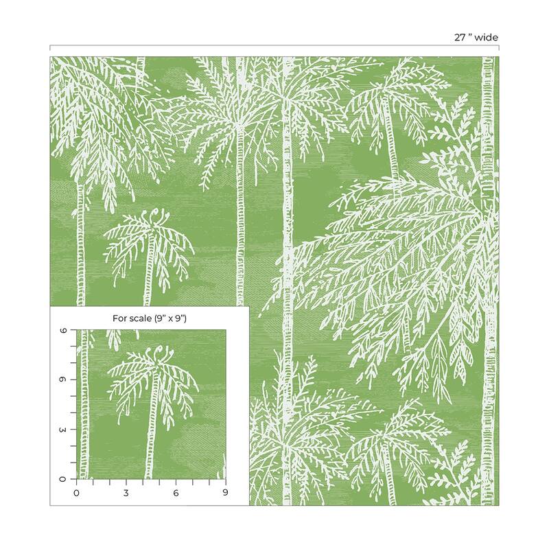 Lillian August Palm Grove Embossed Vinyl Unpasted Wallpaper