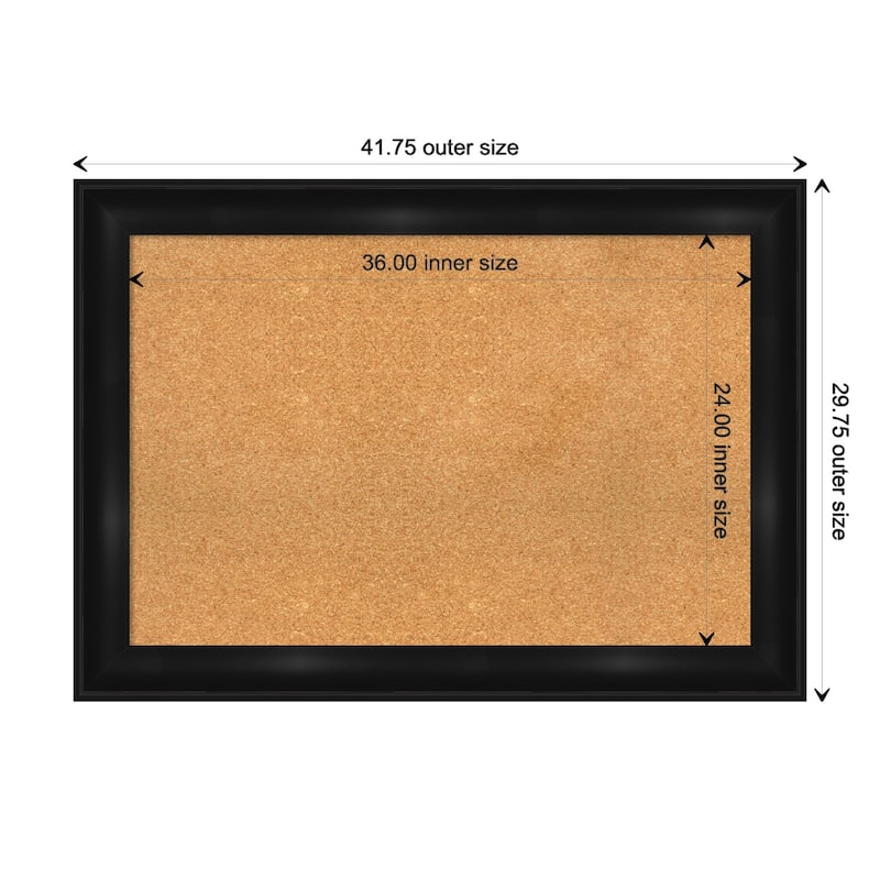 Grand Black Framed Cork Bulletin Memo Board