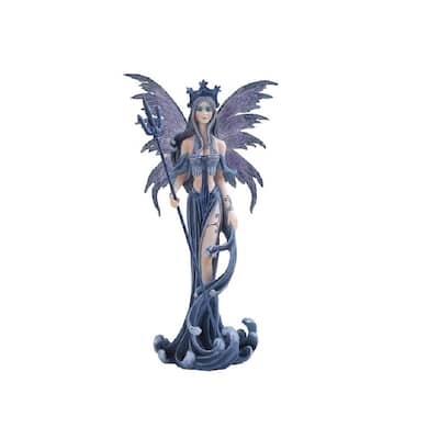 Q-Max 10"H Water Fairy in Blue Statue Fantasy Decoration Figurine