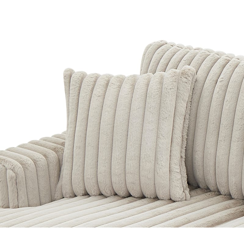 Roomfitters Oversized U Shaped Sleeper Sofa with Pull Out Bed, Modular Sectional Couch with Storage Chaise, Khaki