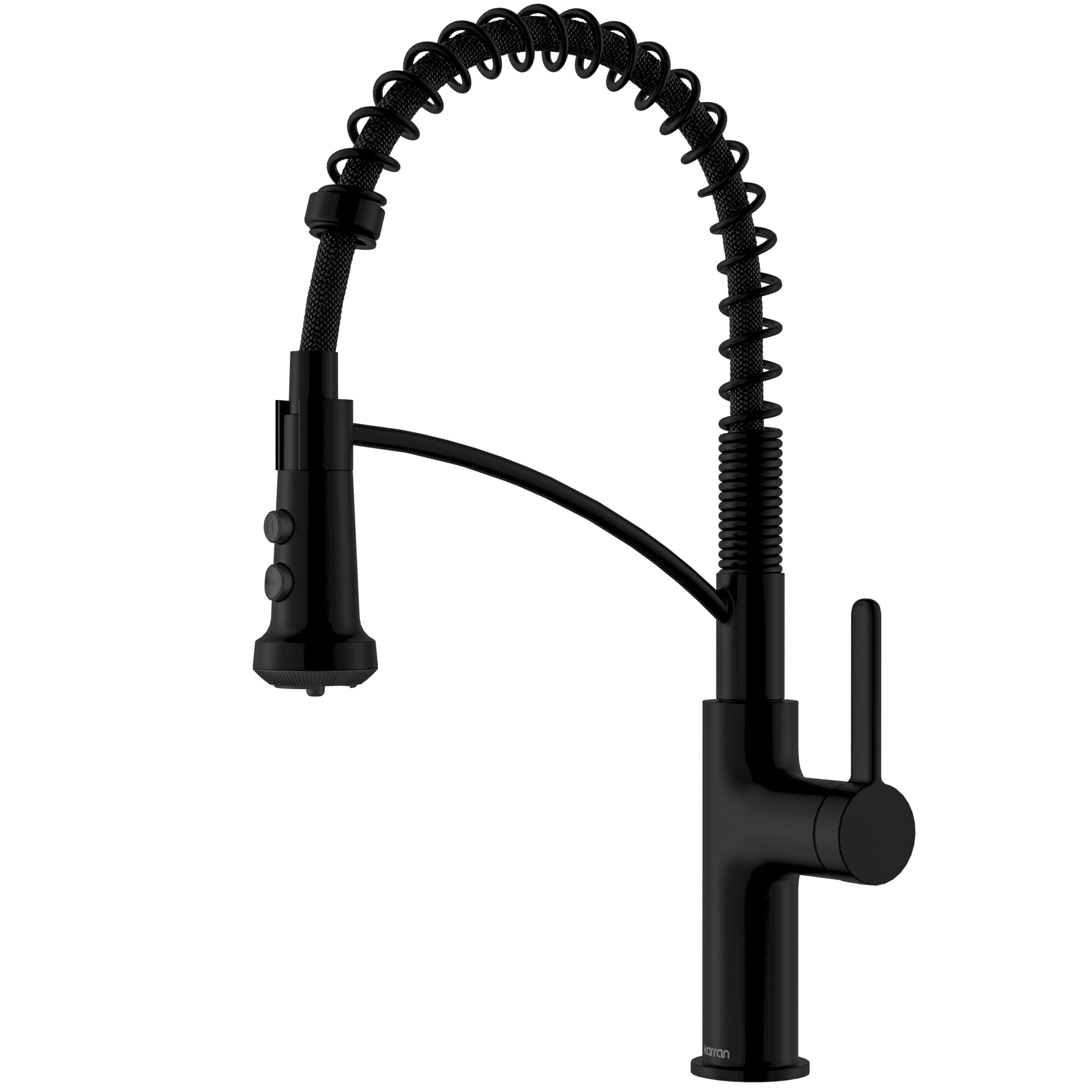 Karran Commercial Style Pull-Down Kitchen Faucet with Coil Spring, High-Arc, Multi-Function Spray
