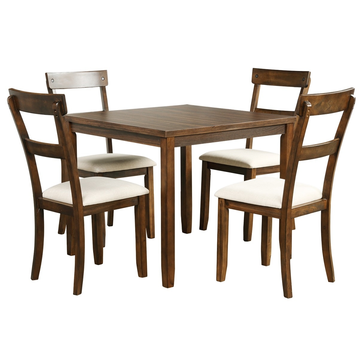 Shop Merax 5 Piece Dining Set Industrial Wooden Kitchen Table And 4 Chairs For Dining Room On Sale Overstock 31428094 American Walnut