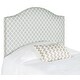 preview thumbnail 2 of 2, SAFAVIEH Connie Grey/White Camelback Upholstered Headboard - Silver Nailhead (Twin)