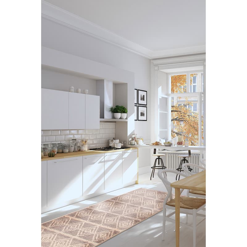 ECARPETGALLERY Braid weave Sienna Cream, Grey Wool Rug - 2'8 x 10'2