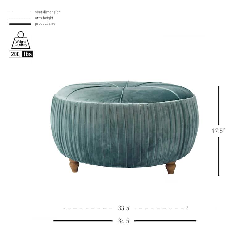 NPD Furniture Helena Velvet Round Ottoman