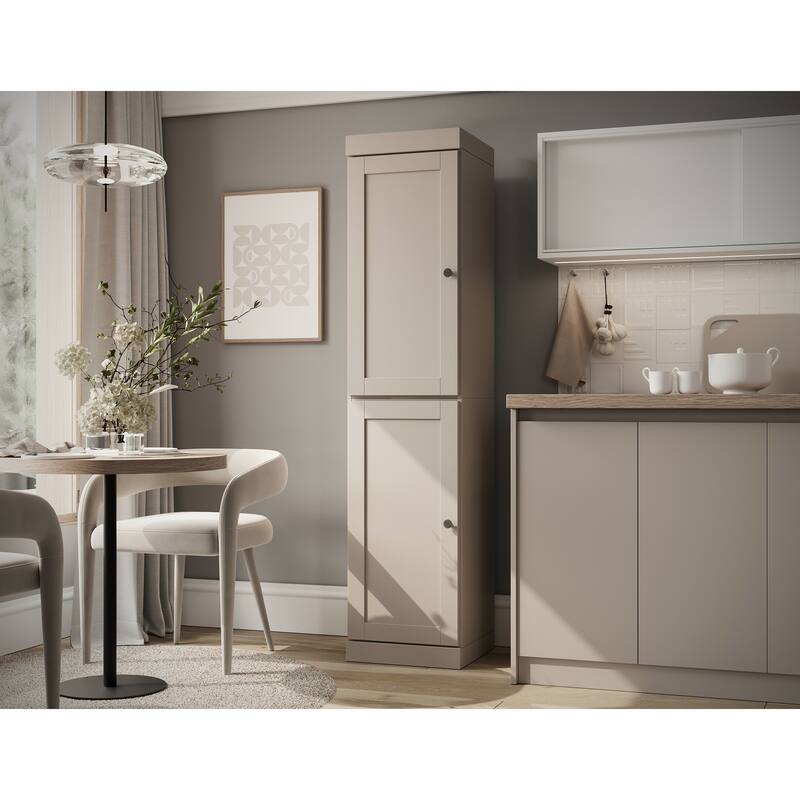 Palace Imports 100% Solid Wood 16.5" Kitchen Pantry Cabinet with Shaker Doors and Adjustable Shelves