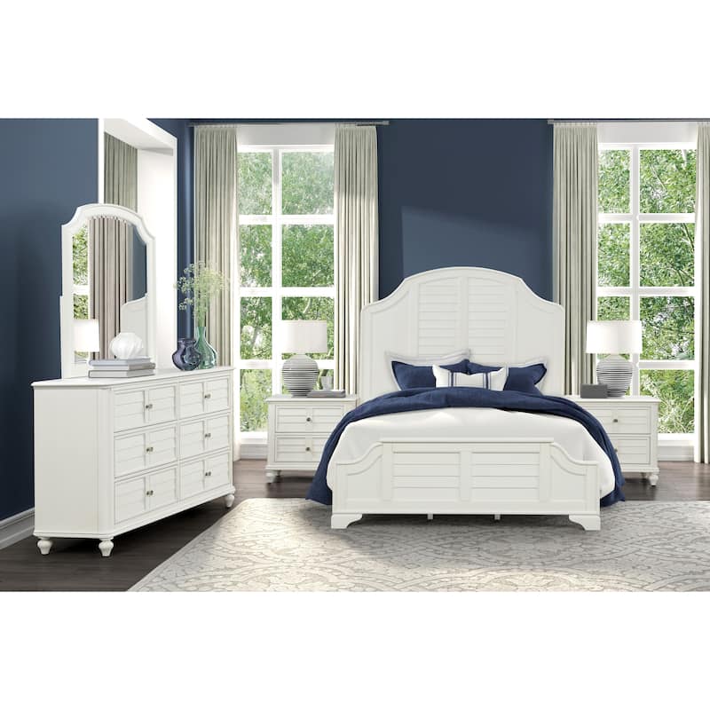 Furniture of America Skye 5-Piece Antique White Wood Queen Panel Bedroom Set - Antique White