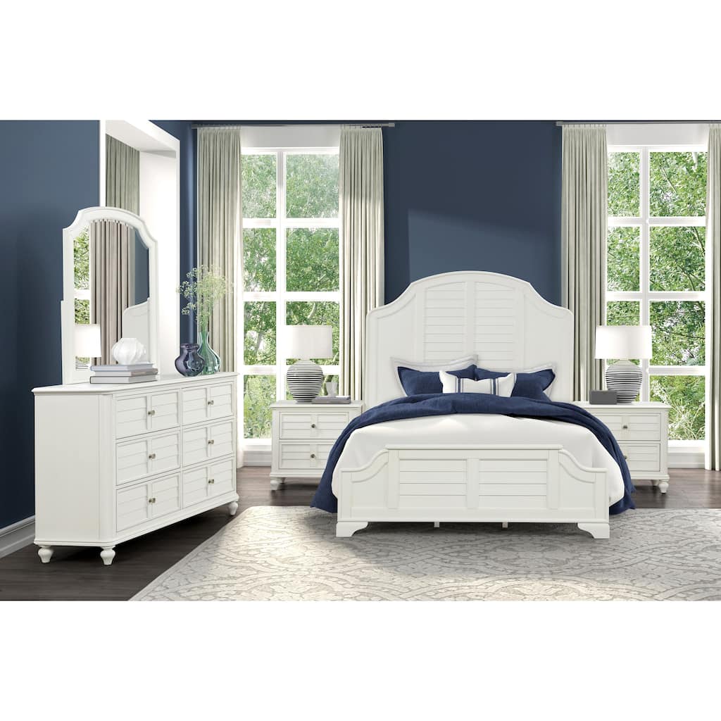 Furniture of America Skye 5-Piece Antique White Wood Queen Panel Bedroom Set