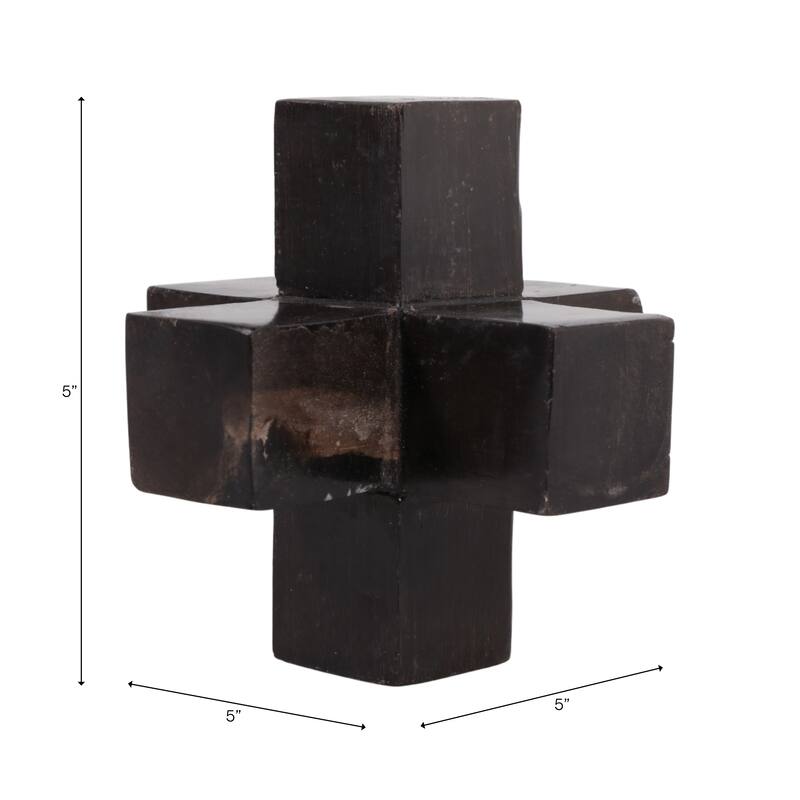 Wood Decorative Object Geometric Design for Home Bedroom Office Decor - 5" x 5" x 5"