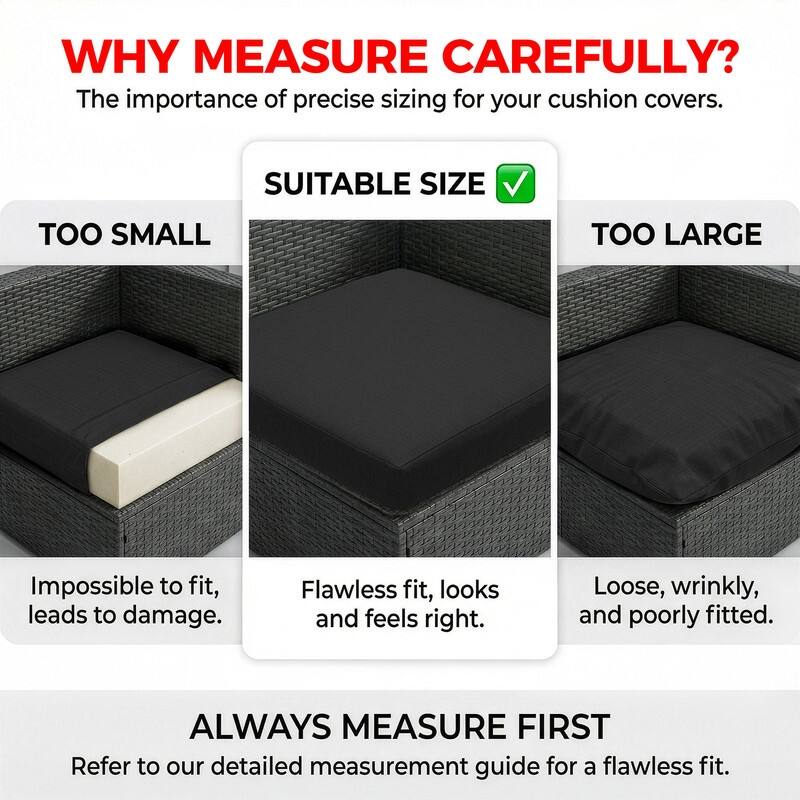 FINCATI Outdoor Cushion Cover Replacement Slipcover, Patio Seat Cover Available in Sizes 25.6" × 25.6"/ 27" × 27" (COVER ONLY!)