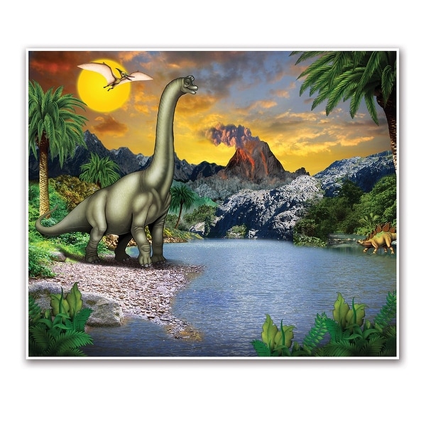 Pack of 6 Dinosaur Fantasy World Insta-Mural Wall Art Decorations 72" - N/A