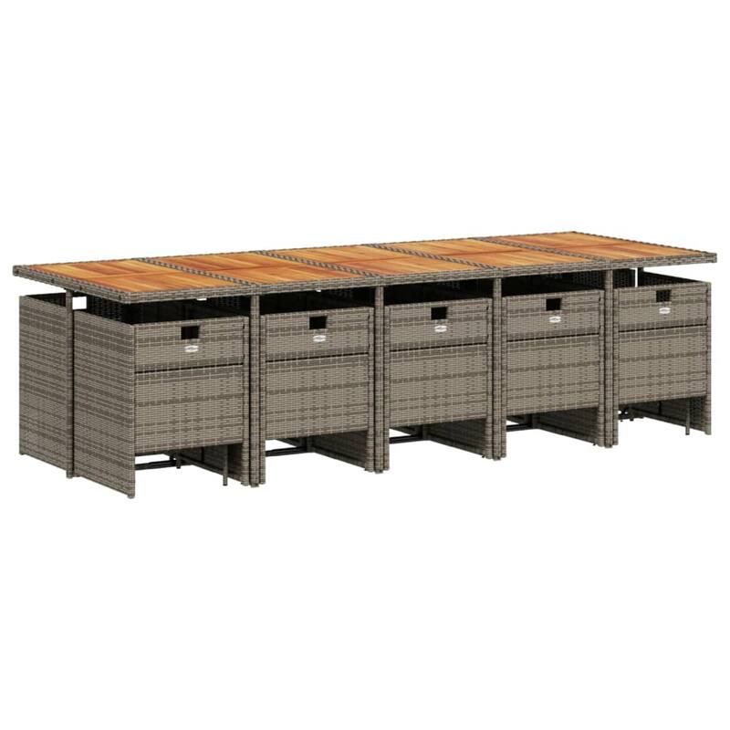 vidaXL Garden Dining Set Grey and brown - 41.7 x 108.3 x 28.7 in.