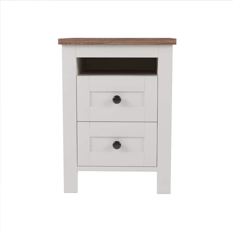 3-Pieces Farmhouse Bedroom Sets, Platform Bed with Sliding Door Storage Headboard and Charging, Nightstand and Dresser