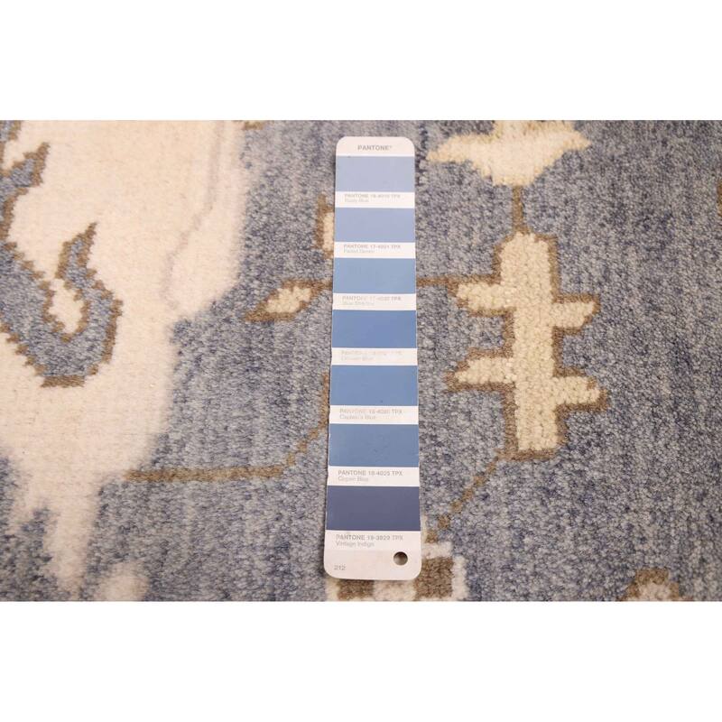 ECARPETGALLERY Hand-knotted Royal Oushak Denim Blue Wool Rug - 8'3 x 9'11