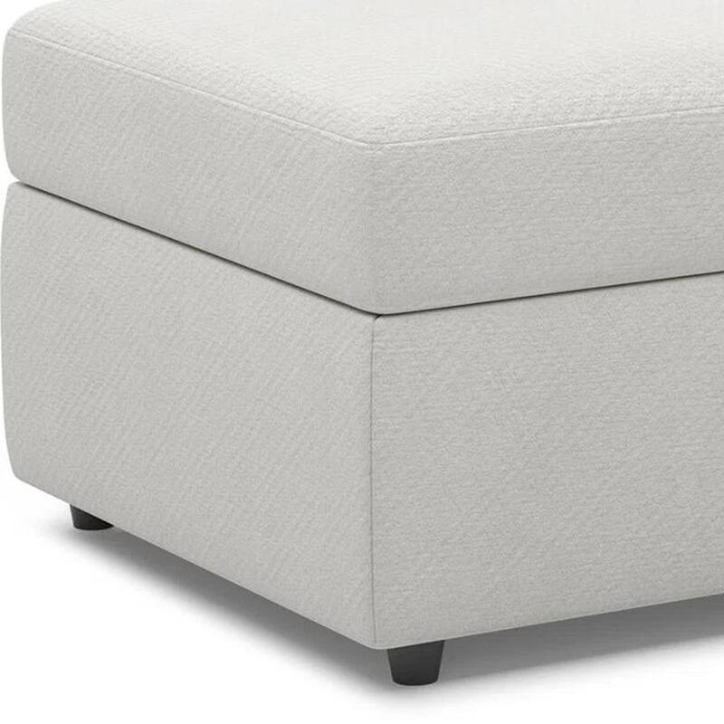 HomeRoots 30" Gray and Black Chenille Storage Ottoman