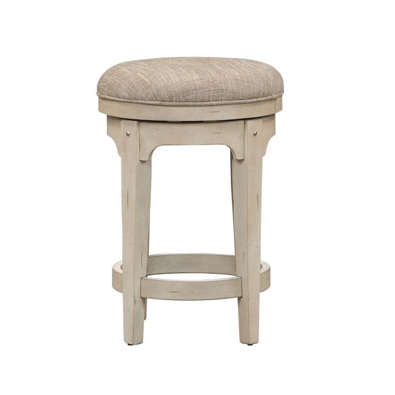 Morgan Creek Antique White Console Swivel Stool