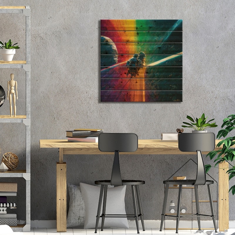 Multi Rainbow - Astro Cruise Print On Wood by Ben Heine - Multi-Color