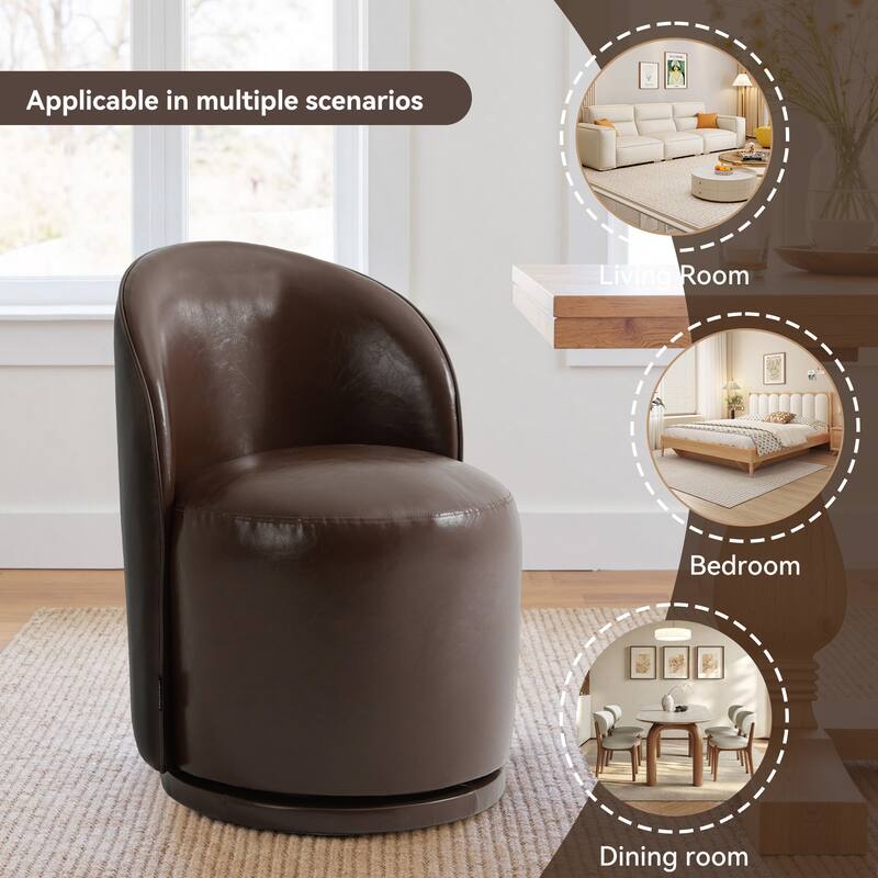 23" W Upholstered Swivel Side Chair for Dining Room, Balcony, Parlour