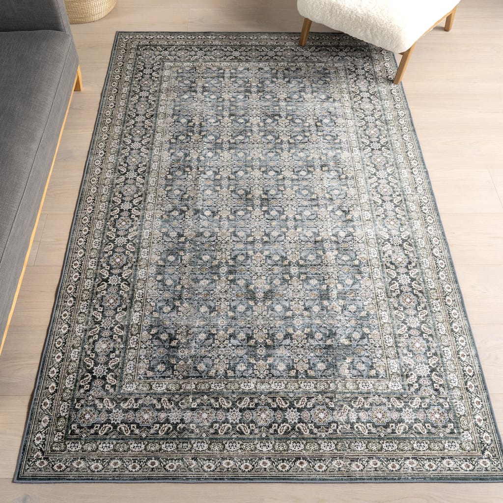 Nuloom Quintessa Medallion SplashGuard Machine Washable Area Rug