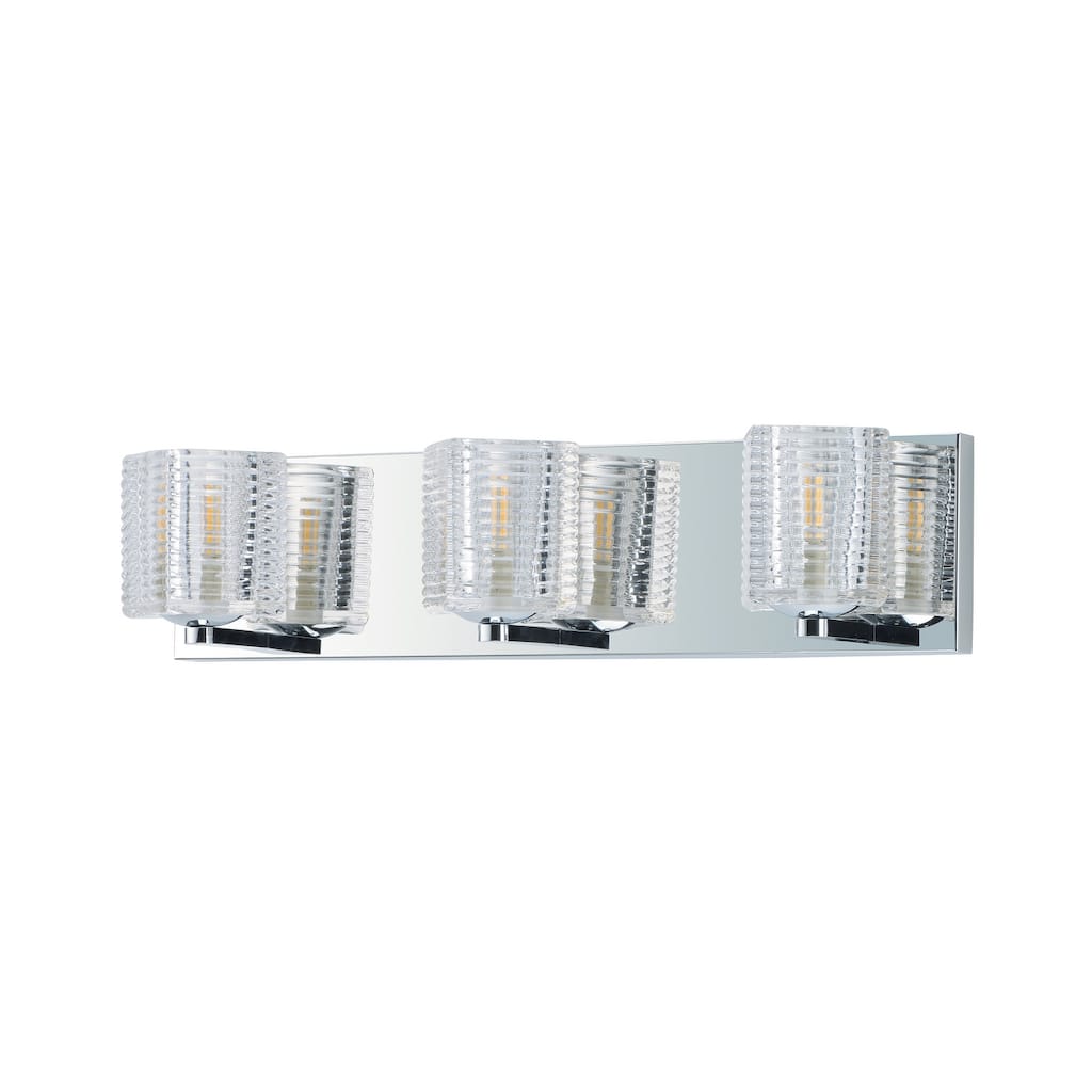 Groove 3-Light LED Bath Vanity - Polished chrome