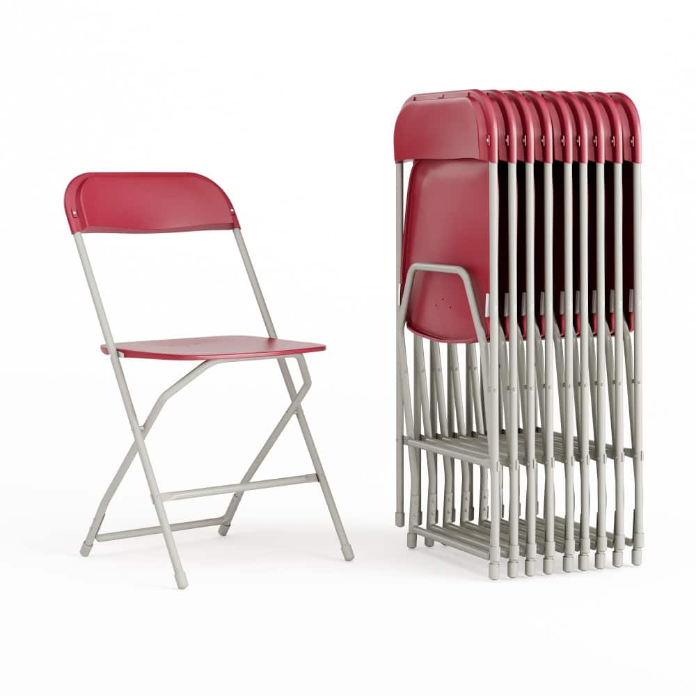 Plastic Folding Chair - 10 Pack 650LB Weight Capacity - Event Chair