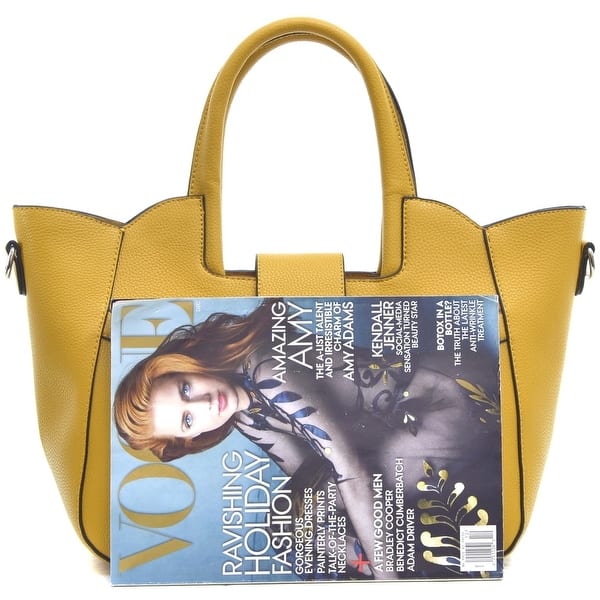 Black Dasein Fold-Over Winged Satchel with Shoulder Strap