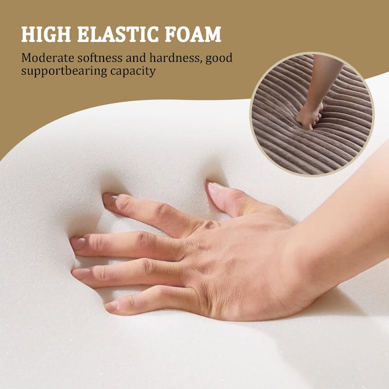 118.4"W Plush Modular Sectional Sofa with Pillows