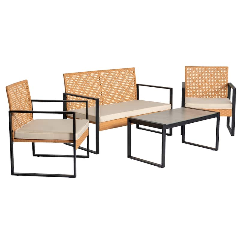 Outdoor Wicker Furniture Sets - 23.42"H x 29.53"W x 23.82"D