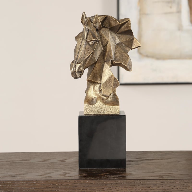 Uttermost 18185 Chiseled Horse Bust 13-1/4" Tall Marble and Resin