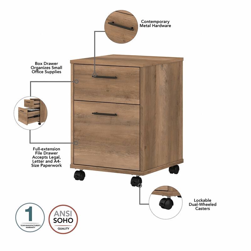 Key West 48W Writing Desk with Mobile File Cabinet by Bush Furniture