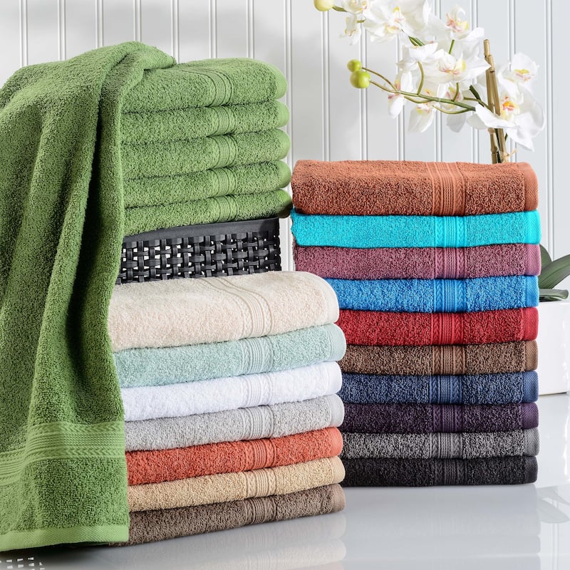 Eco-Friendly Sustainable Cotton Hand Towel by Superior (Set of 6)