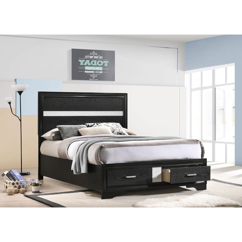 Miranda Contemporary Wood Storage Panel Bed