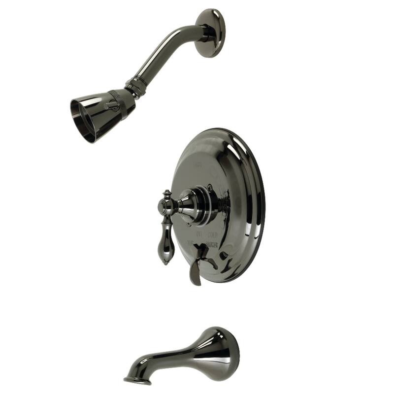 Kingston Brass American Classic Tub and Shower Trim Package With 1.8 - Black Stainless Steel
