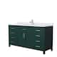Option Green, Nickel Trim, White Cultured Marble Top