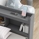 preview thumbnail 28 of 31, Twin Size L-shaped Bookcases Bed with Power Outlets, USB Charging Ports and Two Drawers