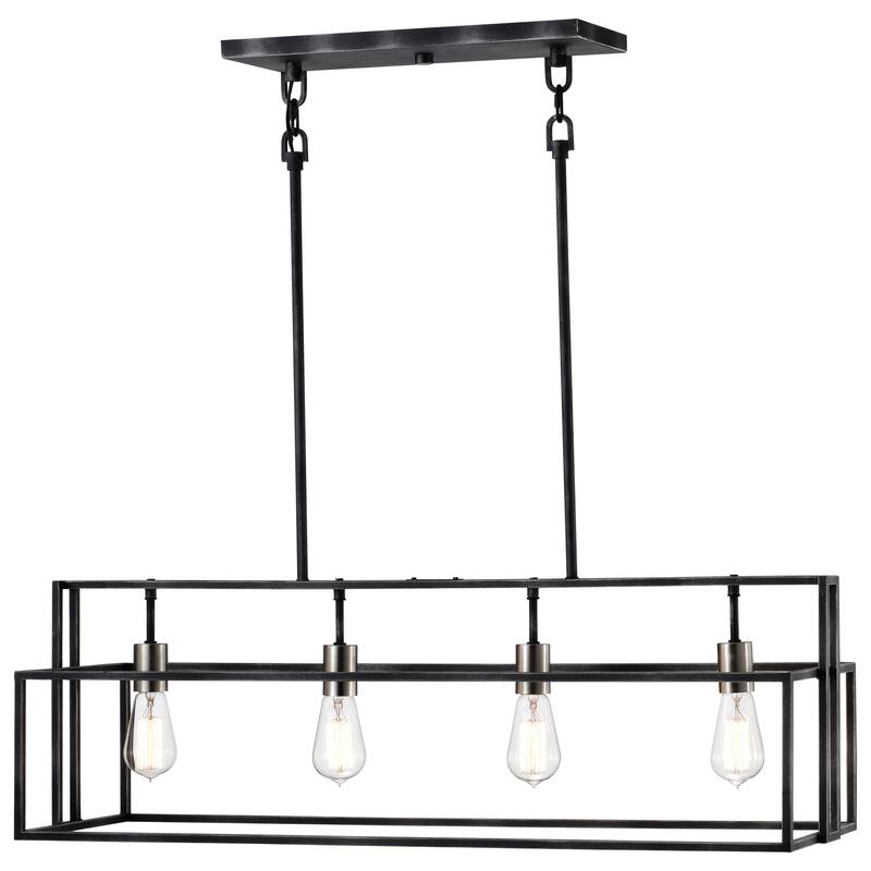 Nuvo Lighting Lake 4-light Island Pendant - Length 36.00", Width 10.00", Height 11.25"