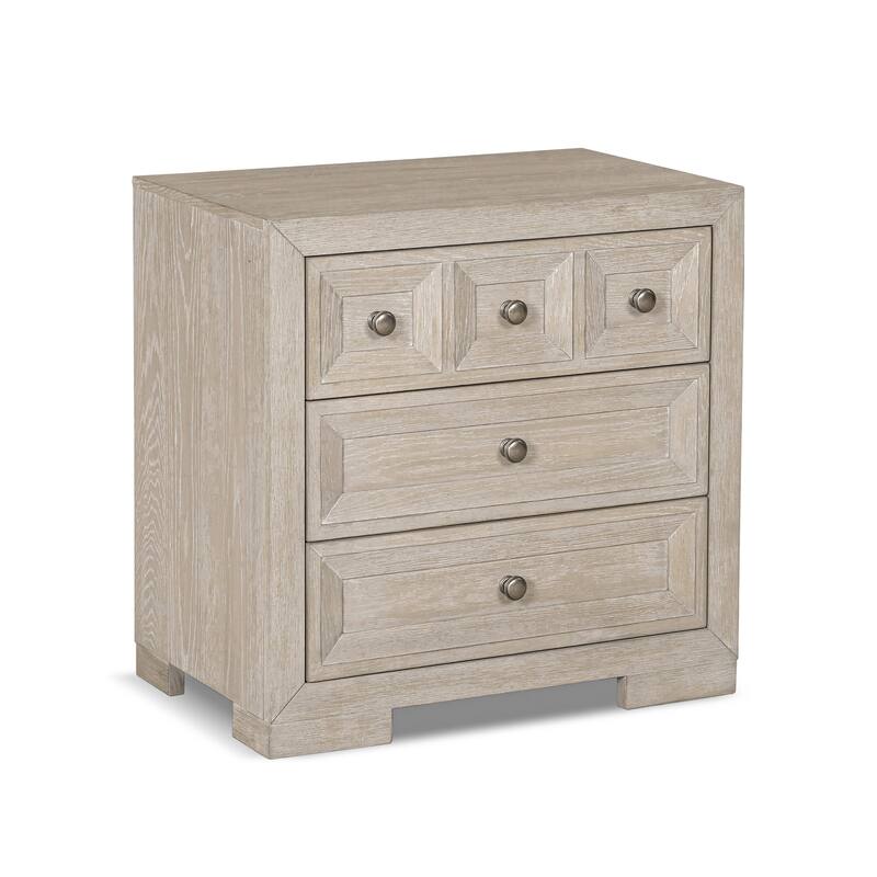 Furniture of America Durem II Modern 4-Piece Solid Wood Tawny Panel Bed with Desk and 2 Nightstand Set