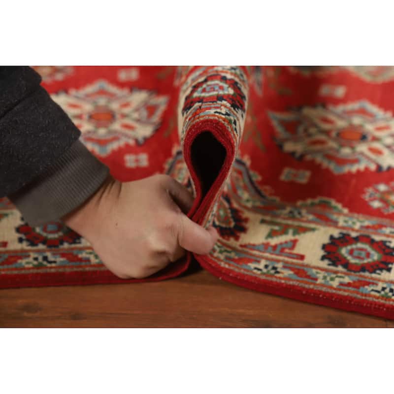 Traditional Kazak Rug Hand-Knotted Wool Carpet - 2'0"x 3'0"