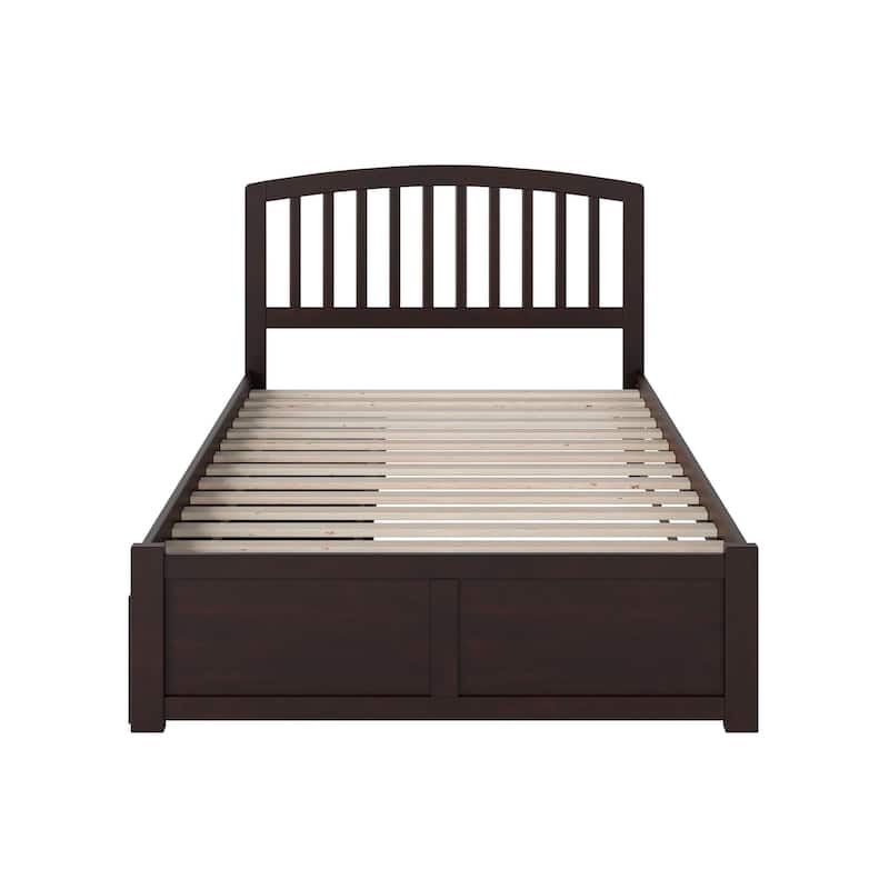 Richmond Full Platform Bed with Footboard and 2 Drawers in Espresso