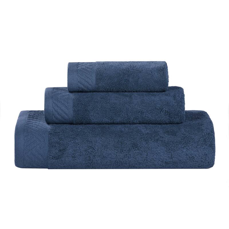 Superior Basketweave Egyptian Cotton Solid 3 Piece Assorted Towel Set