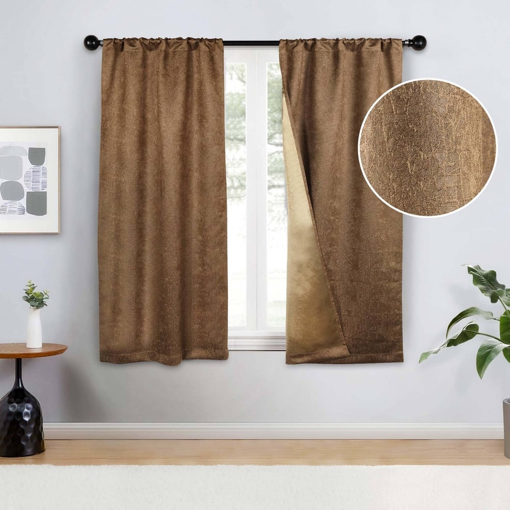 Superior Senna Washable Room Darkening Curtains, Set of 2 Panels