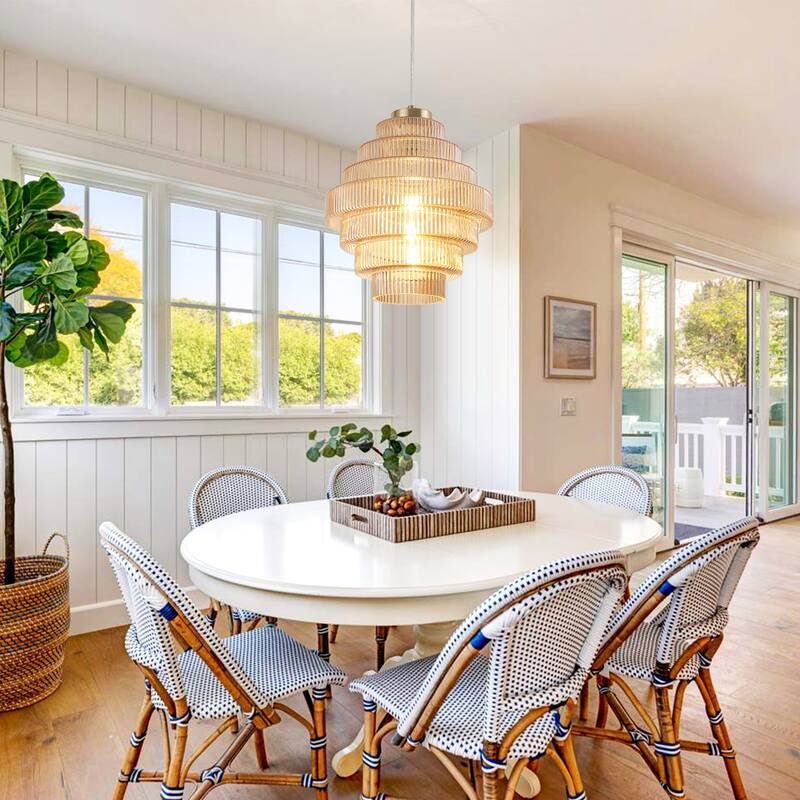 1-Light Classic Pendant Light with Glass Shade, Semi Flush Mount Chandelier for Dining Room Living Room Bedroom Kitchen