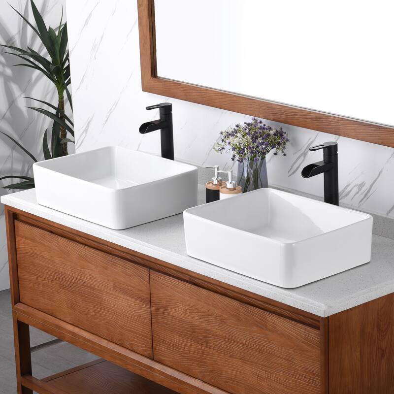 Luxier CS-013 Rectangular Bathroom Ceramic Vessel Sink Art Basin