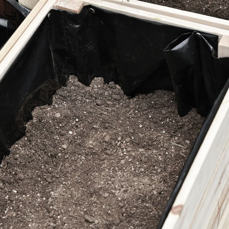 4-Piece Indoor/Outdoor Elevated Garden Planter Box with Drainage Bag