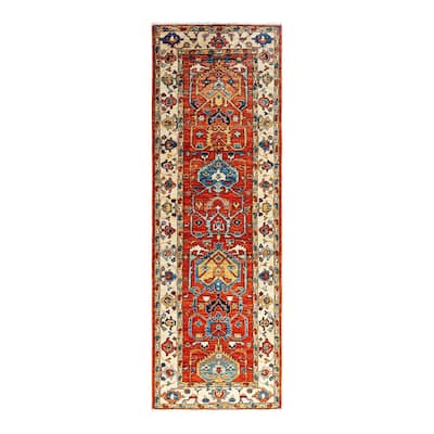 Serapi One-of-a-Kind Hand-Knotted Runner Rug - Orange, 2' 8" x 8' 2" - 2' 8" x 8' 2"