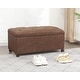 preview thumbnail 30 of 53, Adeco 35" Storage Ottoman Tufted Faux-Leather Lifted Top Bench