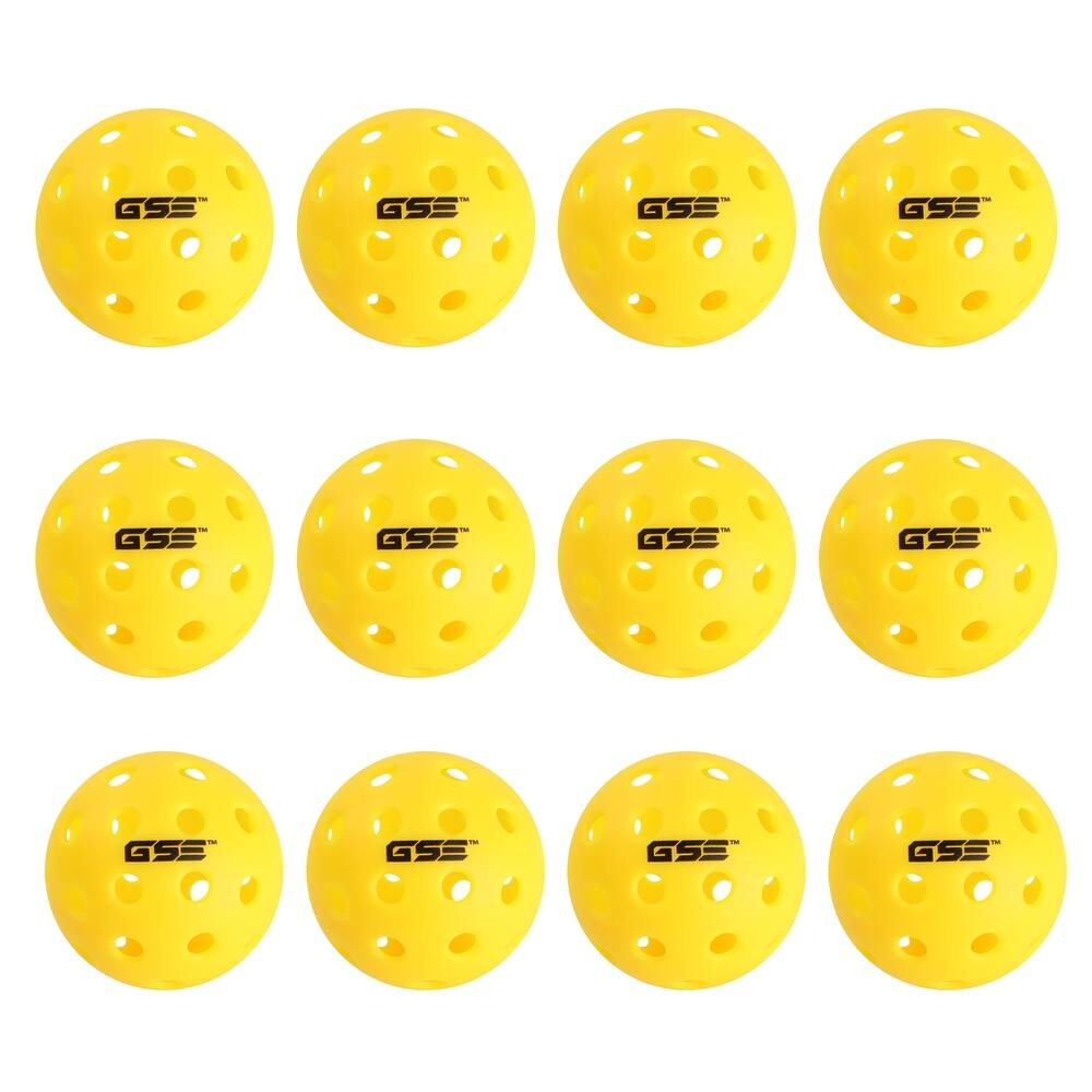 GSE™ 12-Pack Outdoor Pickleball Balls Set. Standard 40 Holes Pickleball Ball Meet USAPA Standard